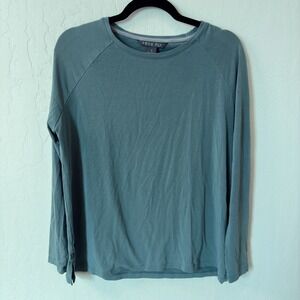 Free Fly Bamboo Heritage Long Sleeve Shirt Womens Small Blue Gray Raglan Tee